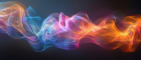 Fototapeta premium Vibrant Light Waves with Ethereal Motion and Color
