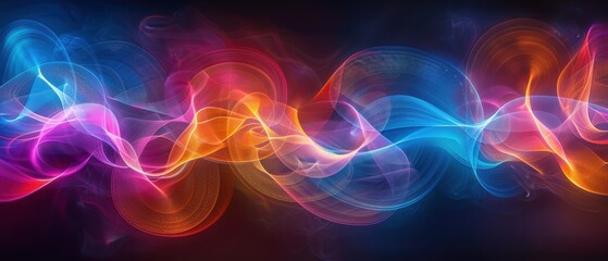 Vibrant Abstract Colorful Flowing Smoke Background