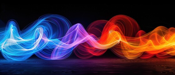 Fototapeta premium Dynamic Abstract Light Wave Patterns in Colors
