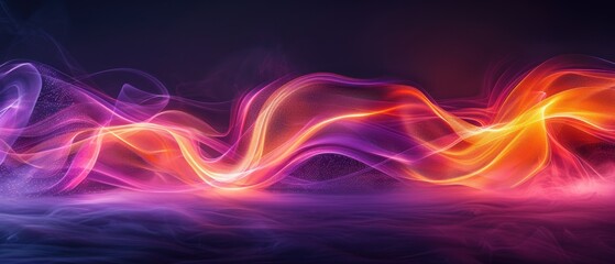 Obraz premium Colorful Light Waves with Abstract Patterns