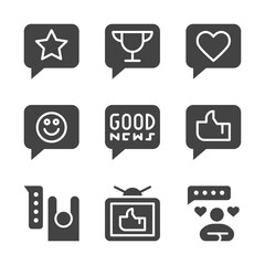good news solid icon set