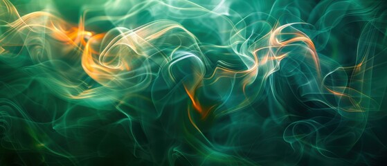 Fototapeta premium Colorful Abstract Smoke Effect in Green and Orange