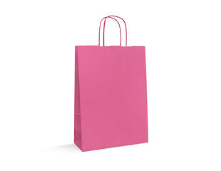 Pink Kraft Paper Shopping Bag with Sturdy Handle for Eco-Friendly Retail Packaging - Boutique and Gift Packaging