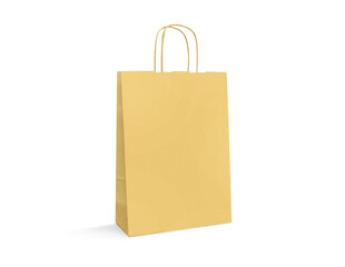 Yellow Kraft Paper Shopping Bag with Sturdy Handle for Eco-Friendly Retail Packaging - Boutique and Gift Packaging