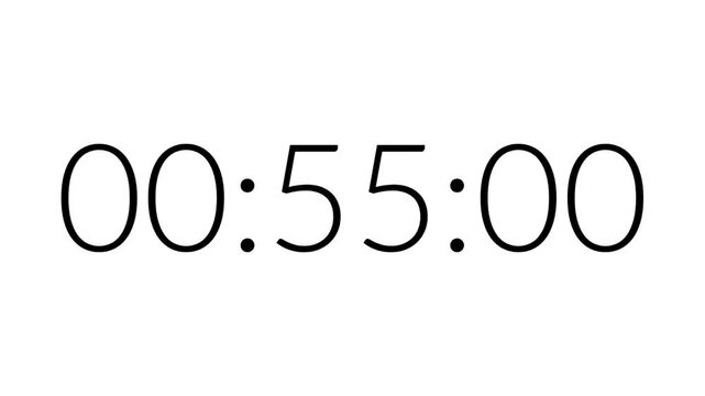 1 minute digital clock countdown timer digital clock on white background suitable for time management, deadlines, countdowns, schedules, technology