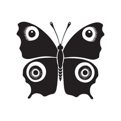 Obraz premium Butterfly Outline Design, Butterfly Vector Illustration in black and white