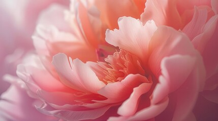 A close-up of a delicate pink peony with soft petals.