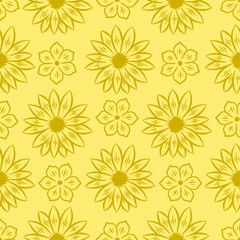 Flower pattern background. vintage flower pattern background. Floral decoration background. Flower Doodle pattern. Flower seamless pattern background.	