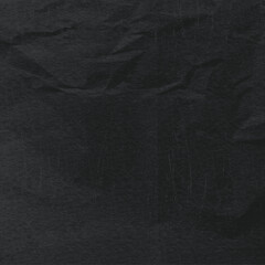 Black Clean Crumpled Paper Background. Crumpled Empty Paper Template for posters and banners.