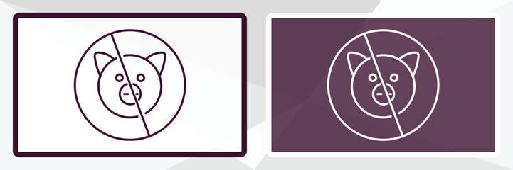 forbidden foods outline icon. Linear vector from religion concept. Thin line white and black forbidden foods icon isolated on white and dark background