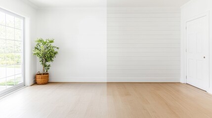 Fototapeta premium Bright and Airy Empty Room with Natural Light
