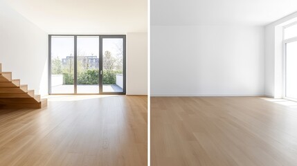 Bright and Spacious Modern Interior with Wooden Floors