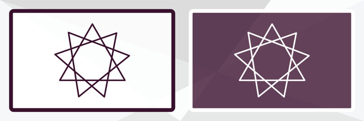 bahai outline icon. Linear vector from religion concept. Thin line white and black bahai icon isolated on white and dark background