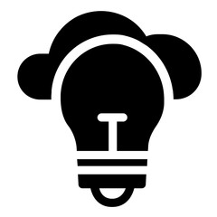 Idea & Lightbulb Icon Glyph Style