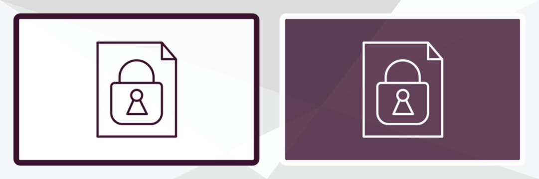 encripted file outline icon. Linear vector from programming concept. Thin line white and black encripted file icon isolated on white and dark background