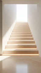 Obraz premium A staircase with a light shining on it