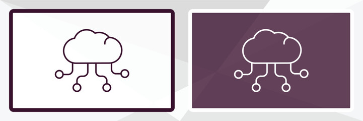 computing outline icon. Linear vector from programming concept. Thin line white and black computing icon isolated on white and dark background