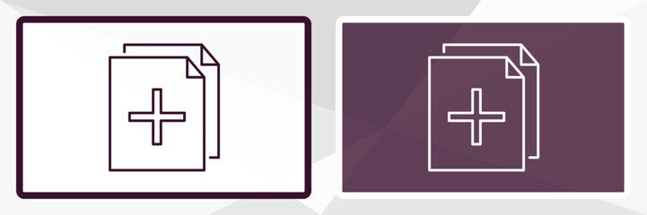 Obraz premium duplicate outline icon. Linear vector from programming concept. Thin line white and black duplicate icon isolated on white and dark background