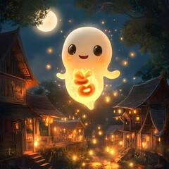 halloween night ghost thai kawaii