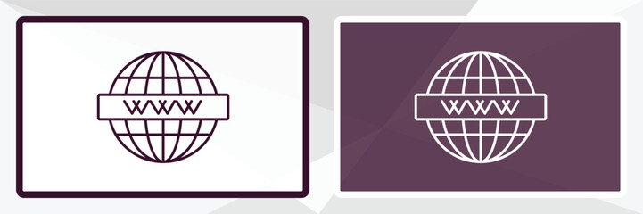 web domain outline icon. Linear vector from programming concept. Thin line white and black web domain icon isolated on white and dark background