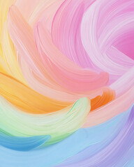 Obraz premium A colorful painting with a rainbow and a brush stroke