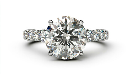 Elegant diamond engagement ring with a stunning center stone and sparkling side accents