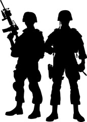 Soldier Silhouette Flat Vector Illustration