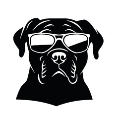 Cane Corso Dog Silhouette Vector with Sunglasses Transparent