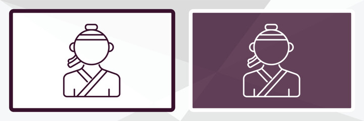 korean outline icon. Linear vector from people concept. Thin line white and black korean icon isolated on white and dark background