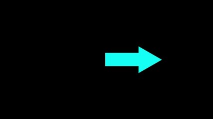 Arrow pointing to the right on a black background. Abstract Directional arrow animation. signal icon. Arrow loop animation direction concept. Animated Arrow direction sign on black background