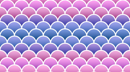 Mermaid seamless pattern. Fish scale background. Reptile skin texture. Blue pink print. Cute marine backdrop with gradient. Vector illustration. Retro sea wrapping paper.