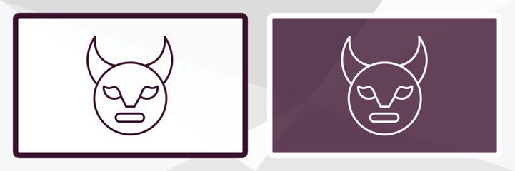 devil mask outline icon. Linear vector from people concept. Thin line white and black devil mask icon isolated on white and dark background