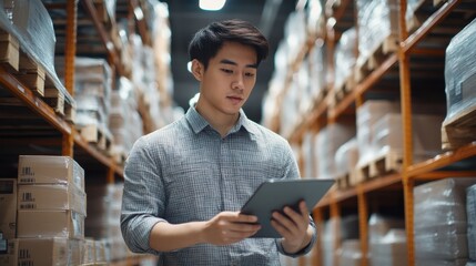 The Young Worker in Warehouse