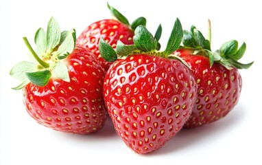 Strawberry on white background.  Sweet fruit. Food. Red strawberry. Dessert.