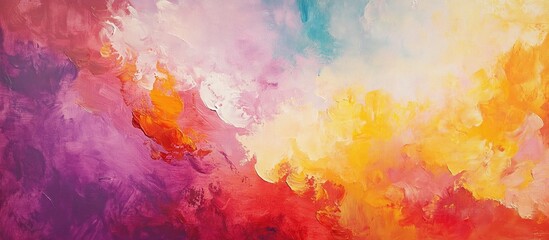 Abstract oil painting featuring a colorful background embodying impressionist style Suitable for wall decor this modern surreal artwork offers a unique hand drawn texture