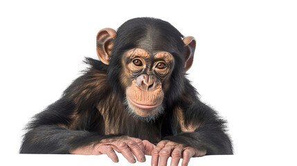Naklejka premium Chimpanzee isolated on transparent background, png