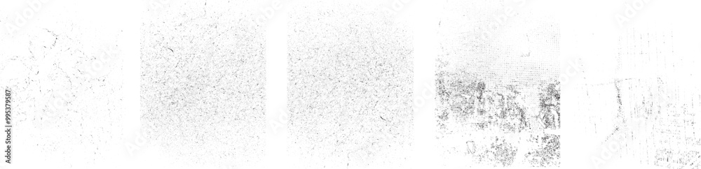 Fototapete Grunge textures set. Collection of vector, distress, textures .Simply Place grungy textured overlay over any Object to Create grunge ,dirty effect .Various distressed texture for your design. 