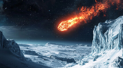 An extraterrestrial meteorite is falling on the North Pole