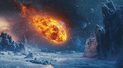 An extraterrestrial meteorite is falling on the North Pole