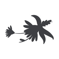 silhouette wedding decorative ornament.  floral and plant elements. Vector illustration