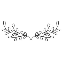 hand drawn wedding decorative elements.  floral and plant elements. Vector illustration