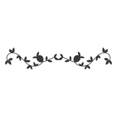 silhouette wedding decorative ornament.  floral and plant elements. Vector illustration