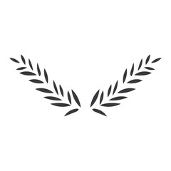 silhouette wedding decorative ornament.  floral and plant elements. Vector illustration