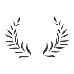 silhouette wedding decorative ornament.  floral and plant elements. Vector illustration