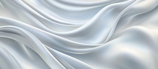 Naklejka premium Light Gray Silk Satin Fabric Smooth Drape Flowing Waves