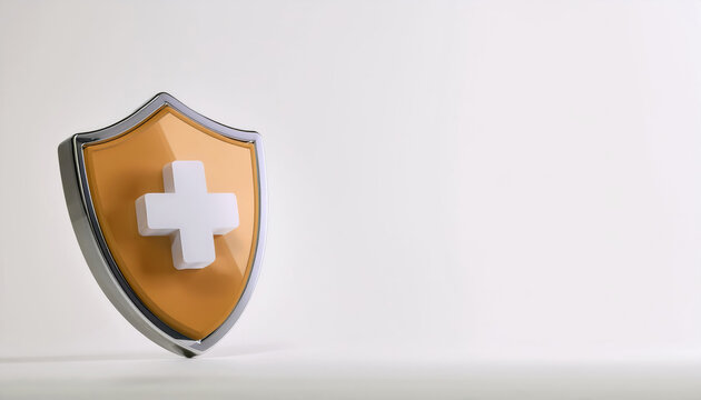A shield icon with a cross, symbolizing safety and protection in healthcare and insurance.