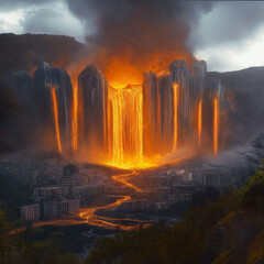 sunset in the mountains