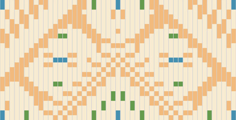 America Geometric Abstract Patternfolk Embroidery, Aztec Geometric Ornament Print. Design for Carpet, Wallpaper, Clothing, Wrapping, Fabric