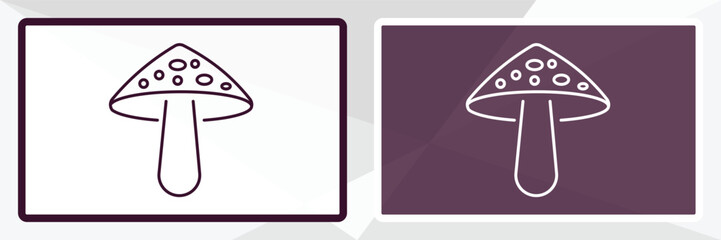 amanita outline icon. Linear vector from nature concept. Thin line white and black amanita icon isolated on white and dark background