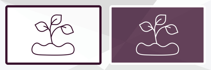 Fototapeta premium seeding outline icon. Linear vector from nature concept. Thin line white and black seeding icon isolated on white and dark background